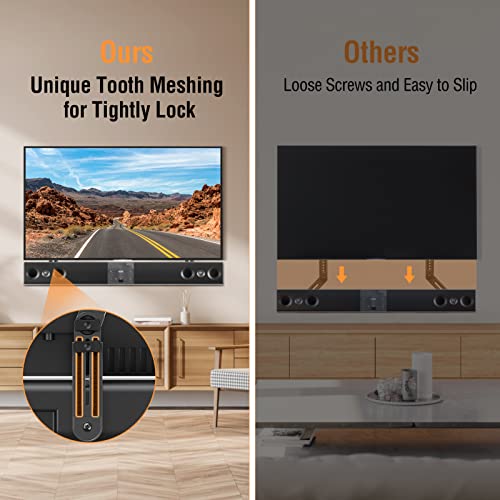 ELIVED Soundbar Mount, Sound Bar TV Bracket, for Mounting Above or Under TV, Fits Most Sound Bars Up to 15 Lbs, Tool-Free Knob Adjustable, for 23-90" tvs with Detachable Extension Arms and L-Brackets - Image 3