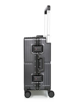 MORANO Morano Modern Carry-on Aluminum Frame Polycarbonate Luggage with Four Universal Wheels and Combination Lock (Grey) Size: 35 CM X 24 CM X 55 CM  - Image 3