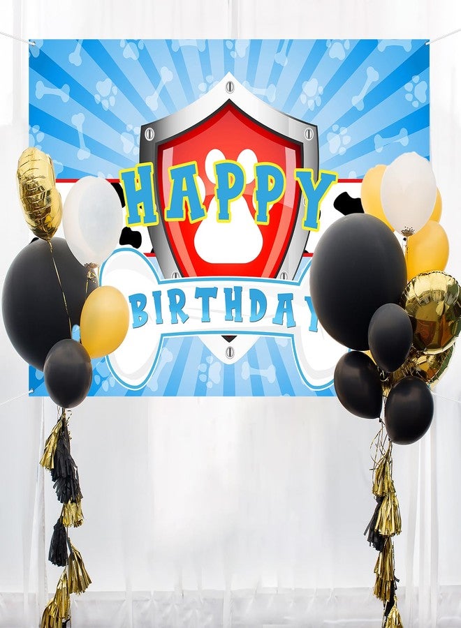 Maicaiffe Dog Paw Birthday Backdrop Banner Decor - 6x4 ft Paw Print Photography Background Poster - Boys Children Boys Cartoon Dog Birthday Party Photography Prop Booth - Baby Shower Party Decorations - Image 5