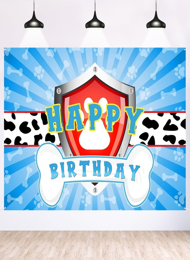 Maicaiffe Dog Paw Birthday Backdrop Banner Decor - 6x4 ft Paw Print Photography Background Poster - Boys Children Boys Cartoon Dog Birthday Party Photography Prop Booth - Baby Shower Party Decorations - Image 1