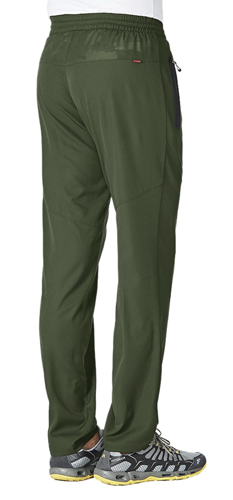 Rdruko Men's Casual Pants Lightweight Quick Dry Hiking Athletic Outdoor Sports Pants with Pockets(Green, US XL) - Image 3