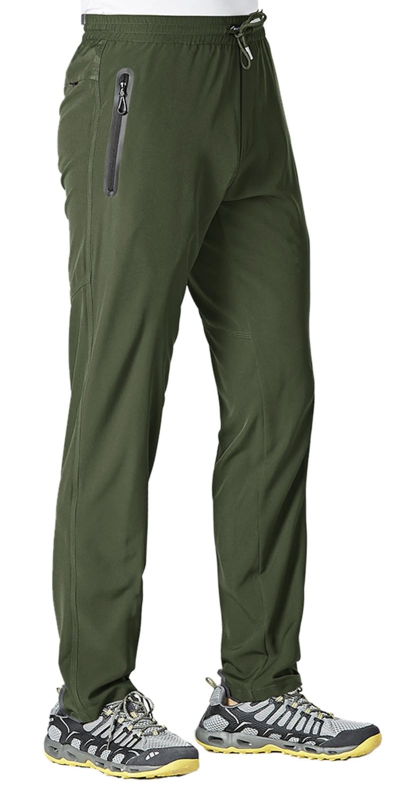 Rdruko Men's Casual Pants Lightweight Quick Dry Hiking Athletic Outdoor Sports Pants with Pockets(Green, US XL) - Image 2