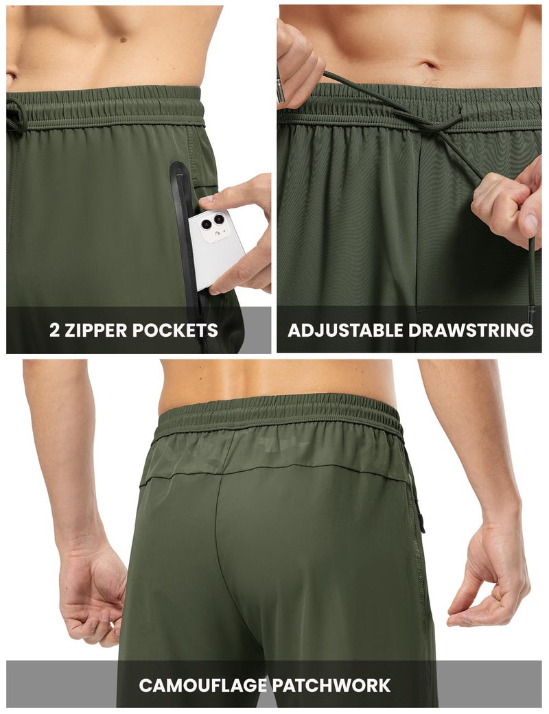Rdruko Men's Casual Pants Lightweight Quick Dry Hiking Athletic Outdoor Sports Pants with Pockets(Green, US XL) - Image 5