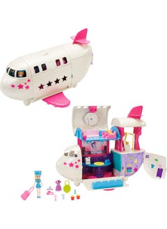 Polly Pocket Travel Toy Playset With 3 Inch Doll And Accessories, Transforming Fabulous Flying Jet Airplane Toy  - Image 1