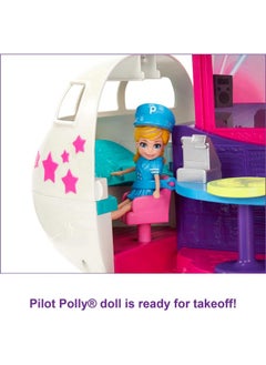 Polly Pocket Travel Toy Playset With 3 Inch Doll And Accessories, Transforming Fabulous Flying Jet Airplane Toy  - Image 4