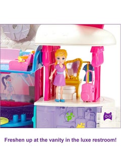 Polly Pocket Travel Toy Playset With 3 Inch Doll And Accessories, Transforming Fabulous Flying Jet Airplane Toy  - Image 5