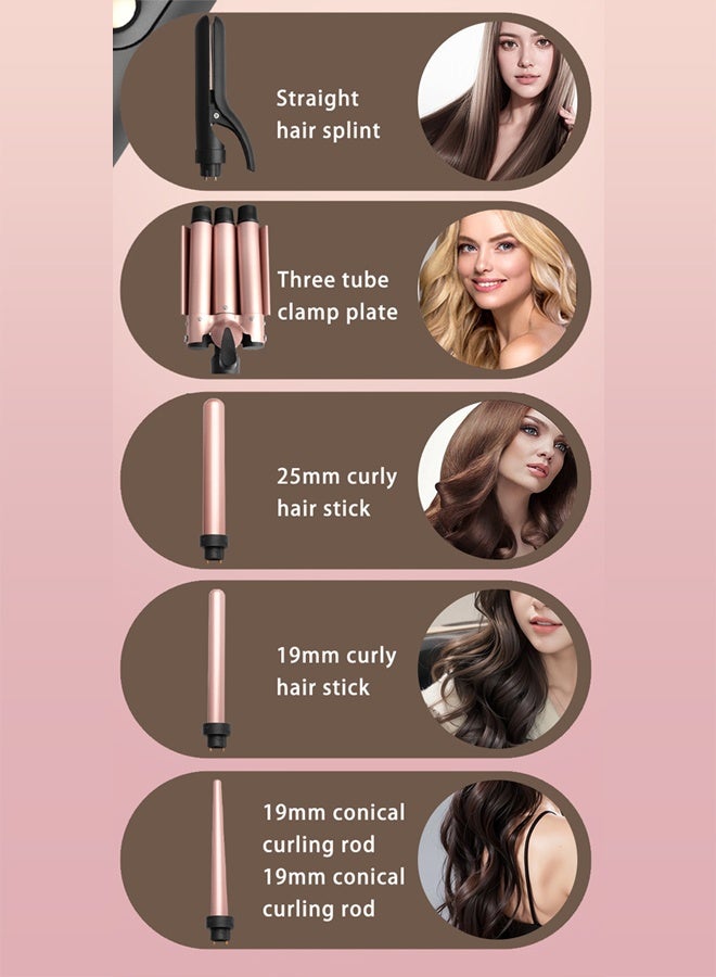 DUNISO 8 in 1 Multifunctional Curling Wand Set Instant Heat Up Hair Curling Iron Set with 8 Interchangeable Hair Roller Barrels LCD Display Adjustable Temp Styling Hair Curlers Professional Curling Wand Set Fast Heating Hair Curler for Travel - Image 5