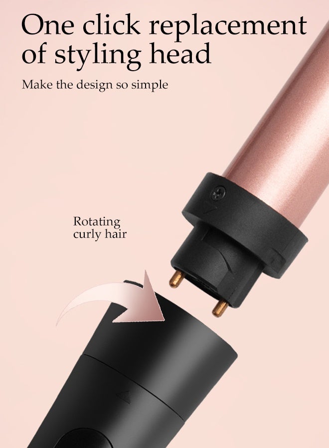 DUNISO 8 in 1 Multifunctional Curling Wand Set Instant Heat Up Hair Curling Iron Set with 8 Interchangeable Hair Roller Barrels LCD Display Adjustable Temp Styling Hair Curlers Professional Curling Wand Set Fast Heating Hair Curler for Travel - Image 3