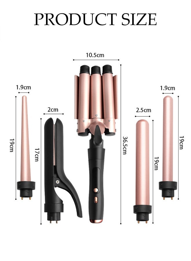 DUNISO 8 in 1 Multifunctional Curling Wand Set Instant Heat Up Hair Curling Iron Set with 8 Interchangeable Hair Roller Barrels LCD Display Adjustable Temp Styling Hair Curlers Professional Curling Wand Set Fast Heating Hair Curler for Travel - Image 4