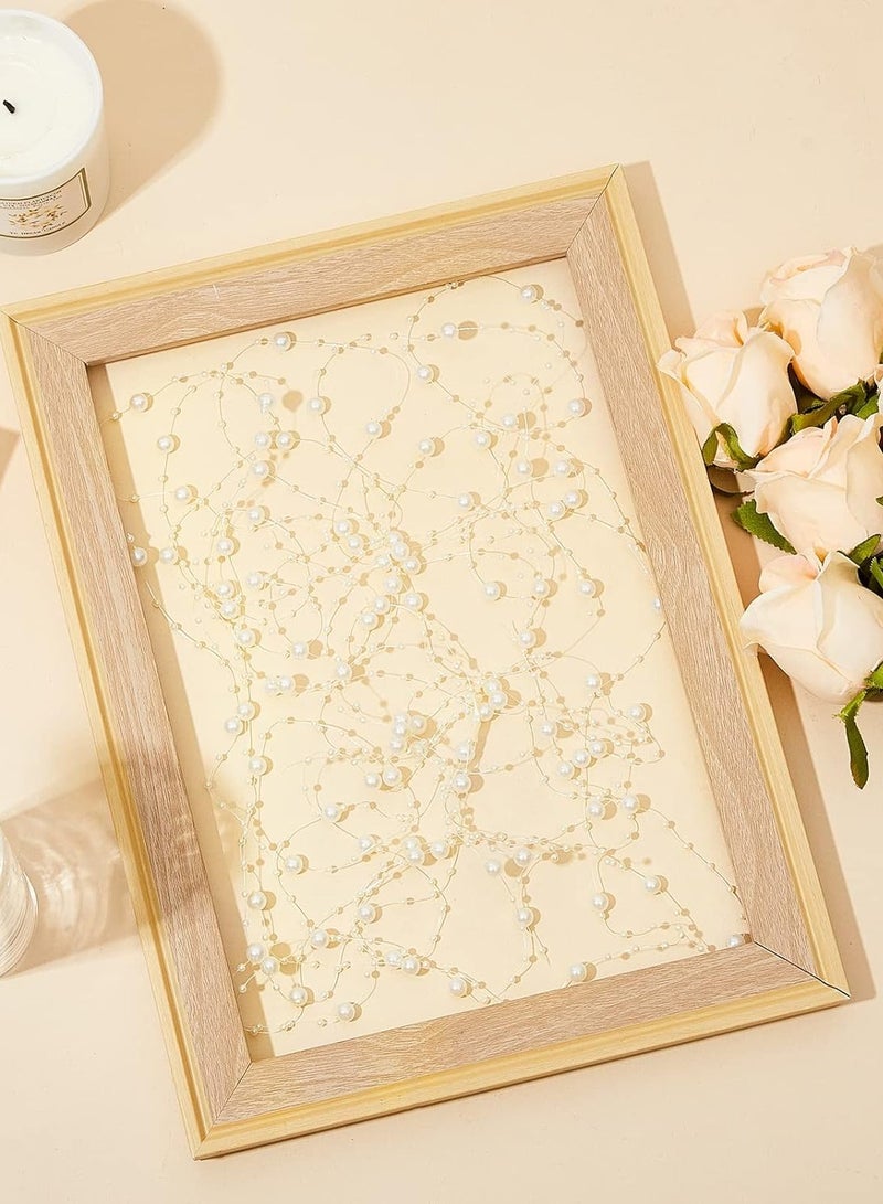 Home zone 12 Pcs Artificial Pearl String for Floating Candle Faux Pearls Beads String Party Garland Decoration for Vases Filler Wedding Centerpiece Party Decor (Light Gold) - Image 5