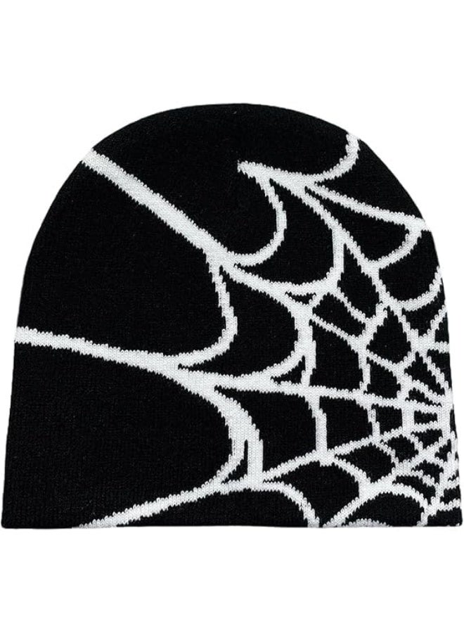 صوف العنكبوت القوطي قبعة مغزولة أكريليك، قبعة النساء، فاصوليا الشتاء الدافئة، الرجال جماجعي غير تقليدي في الهواء الطلق - Image 1