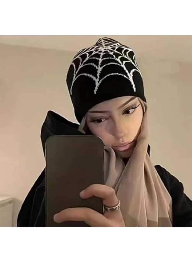 صوف العنكبوت القوطي قبعة مغزولة أكريليك، قبعة النساء، فاصوليا الشتاء الدافئة، الرجال جماجعي غير تقليدي في الهواء الطلق - Image 2