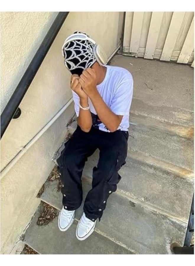 صوف العنكبوت القوطي قبعة مغزولة أكريليك، قبعة النساء، فاصوليا الشتاء الدافئة، الرجال جماجعي غير تقليدي في الهواء الطلق - Image 5