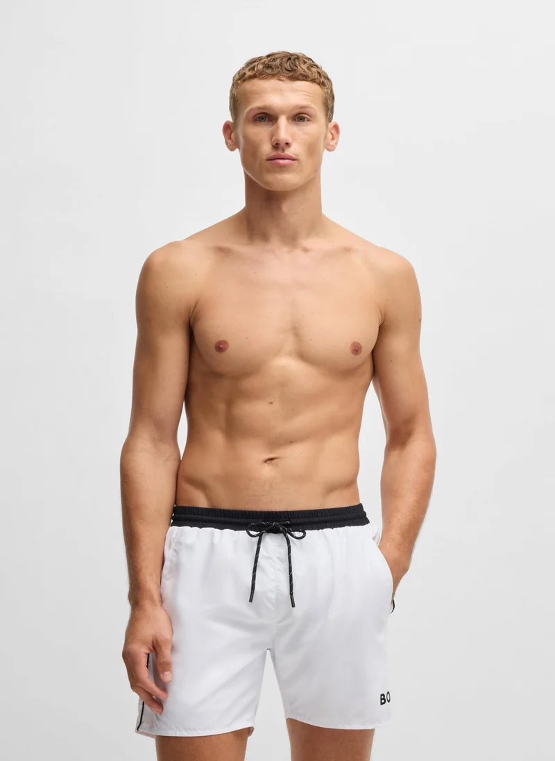 BOSS Quick-dry swim shorts with logo print