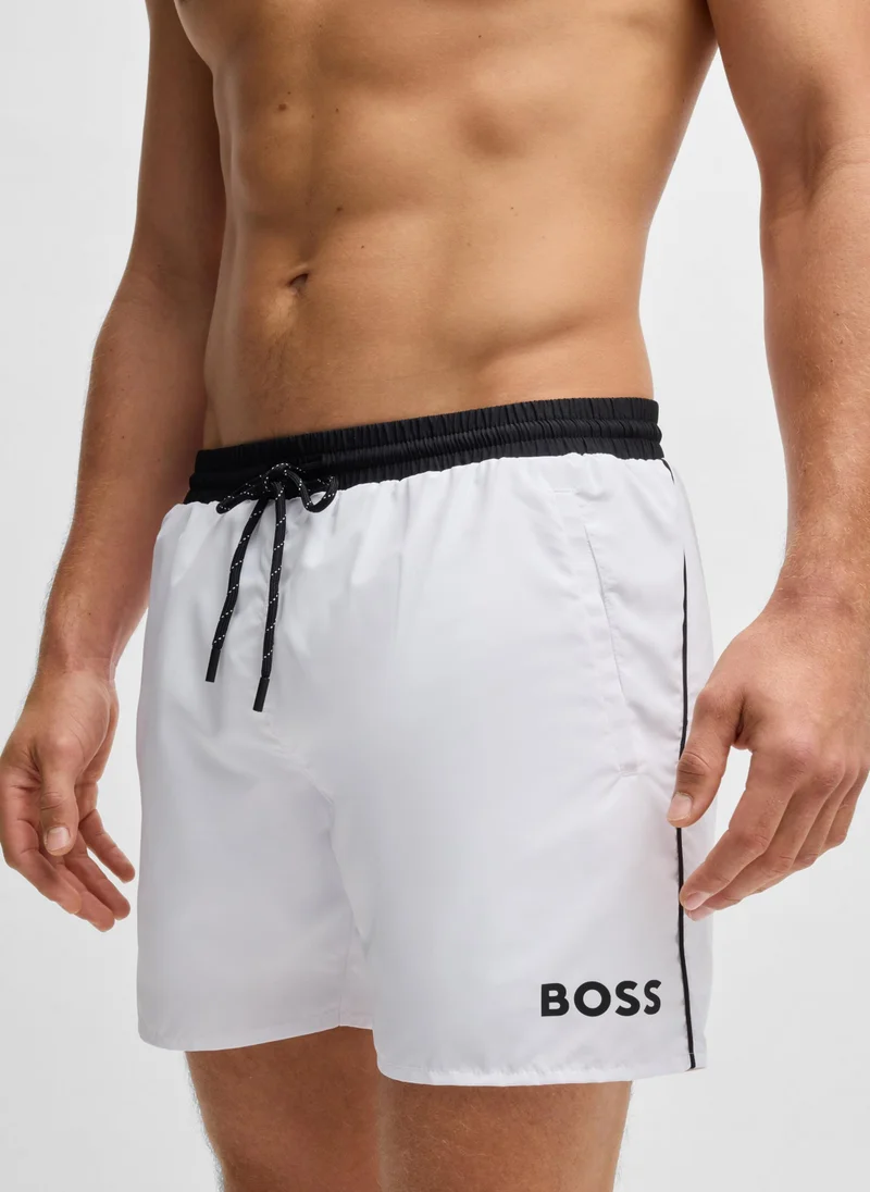 بوس Quick-dry swim shorts with logo print