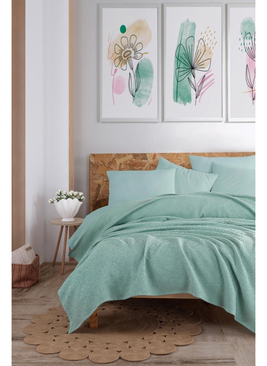 Eponj Home Ecocel Pique Cover Double 200x230cm Karde Mint Green  - Image 3