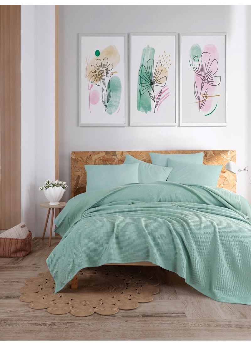 Eponj Home Ecocel Pique Cover Double 200x230cm Karde Mint Green  - Image 2