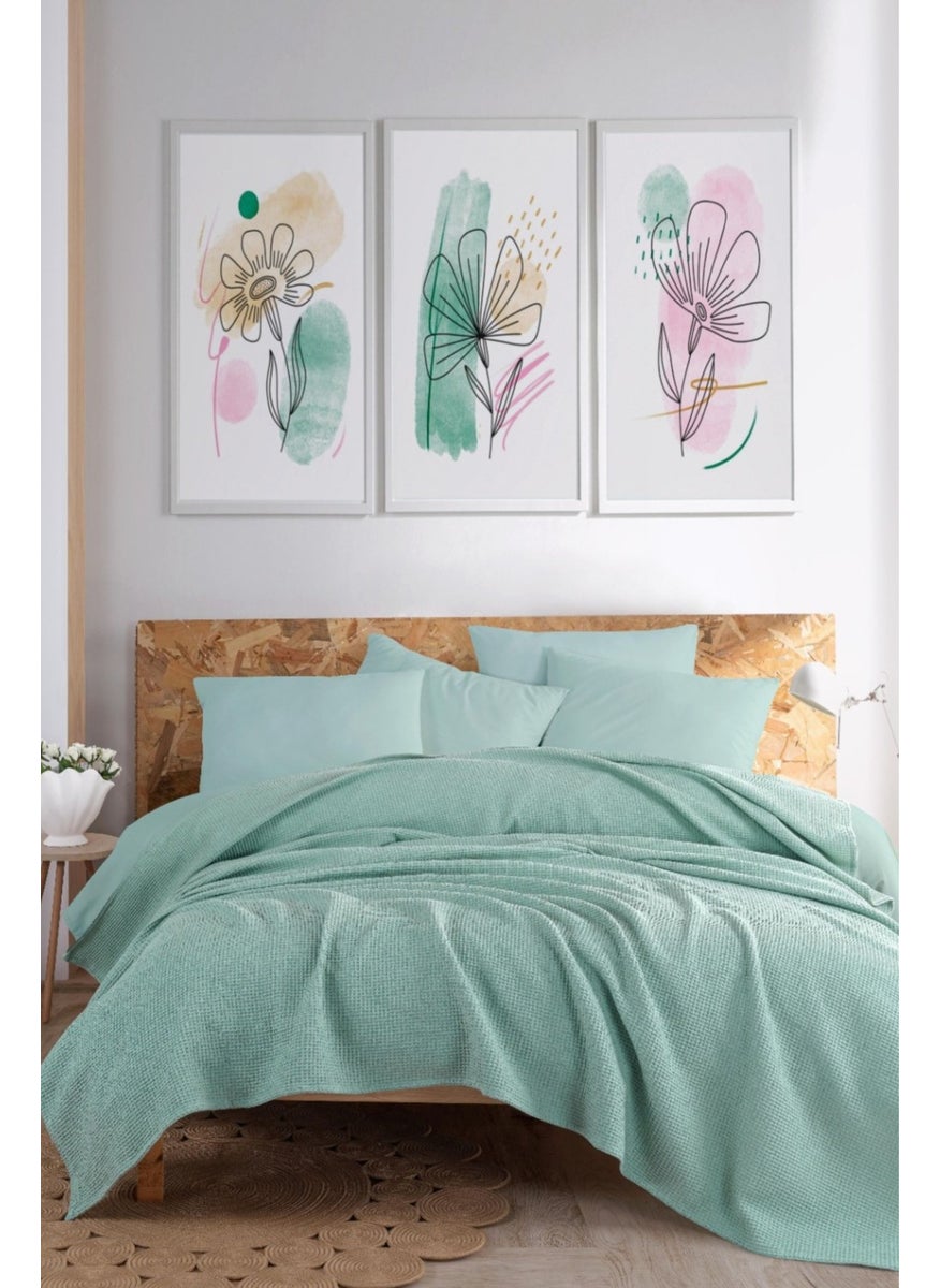 Eponj Home Ecocel Pique Cover Double 200x230cm Karde Mint Green  - Image 1