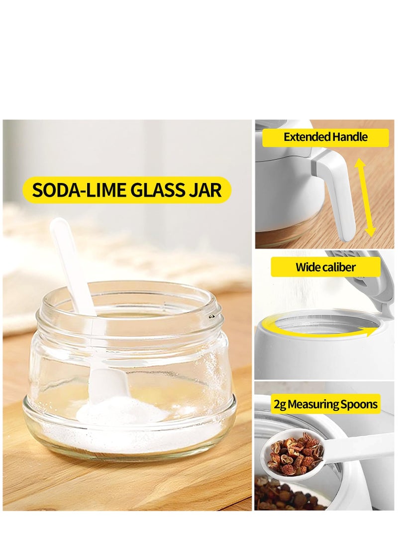 Arabest - Condiment Jars, 280ml/9.9 oz Sugar Bowl Set of 3, Airtight Condiment Jars with Spoon Lids, Salt and Sugar Containers, Powdered Sugar Coffee Containers for Kitchen Counters - Image 1