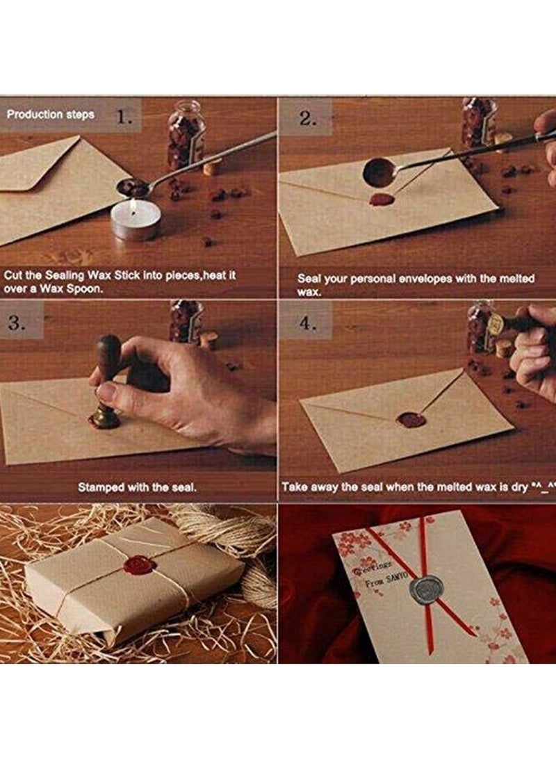 Tamp Seal Sealing Wax Vintage Classic Old-Fashioned Antique Alphabet Initial Letter Set Brass Color Creative Romantic Stamp Maker (M) - Image 4