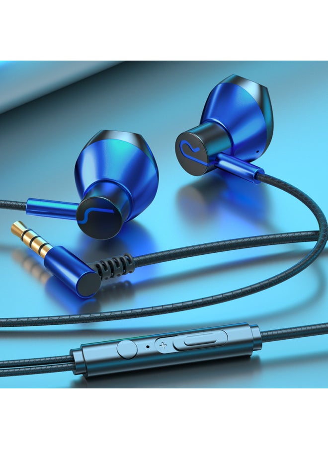 Generic E-sports Game Headset In-ear Wired Ear-free Typec Interface Earplug High Sound Quality Mobile Phone Computer Universal-Color:Dark Blue 3.5mm Round Hole  - Image 1
