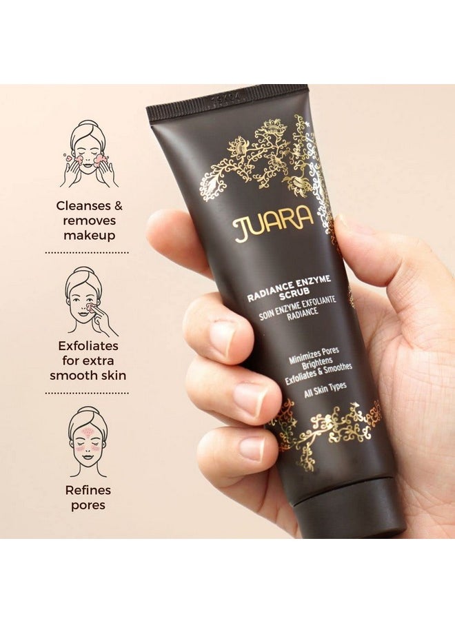 Juara Radiance Enzyme Scrub Facial Enzyme Scrub Physical Exfoliant Enzyme Facial Scrub For All Skin Types Enzyme Exfoliant For Face Dermatologist Tested 100% Vegetarian 2.5 Oz. (73.9 Ml)  - Image 3