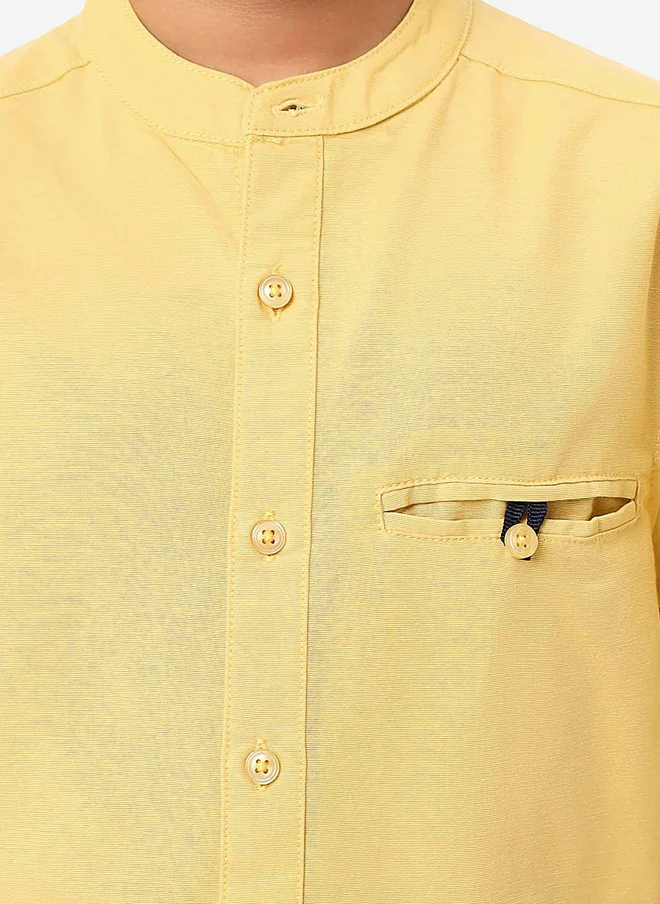 بونكيدز BONKIDS Boys Band Collar Casual Cotton Shirt
