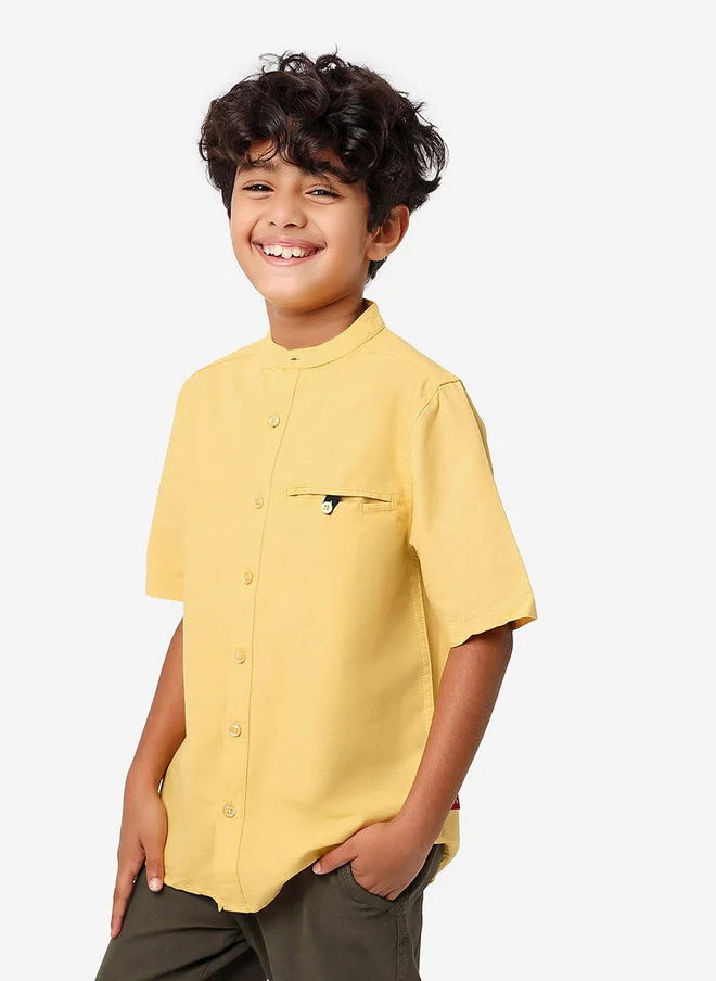 بونكيدز BONKIDS Boys Band Collar Casual Cotton Shirt
