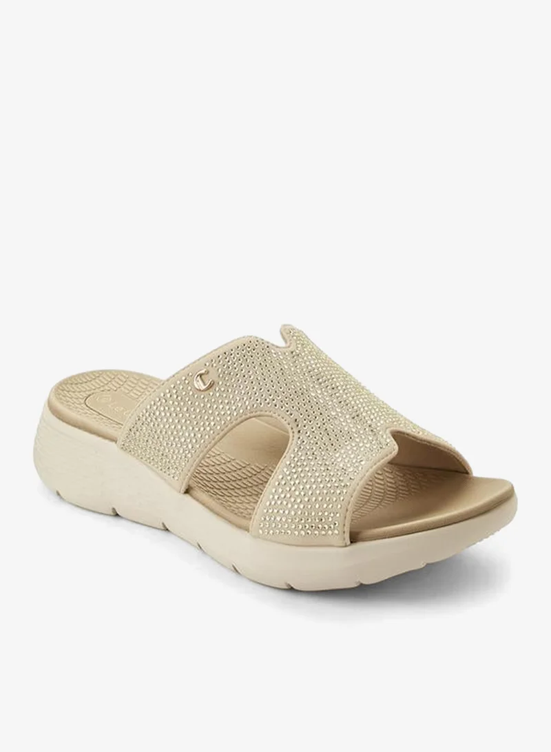 Le Confort BEIGE Women Embellished Slide Sandals Ramadan Collection for Women | Best Price UAE