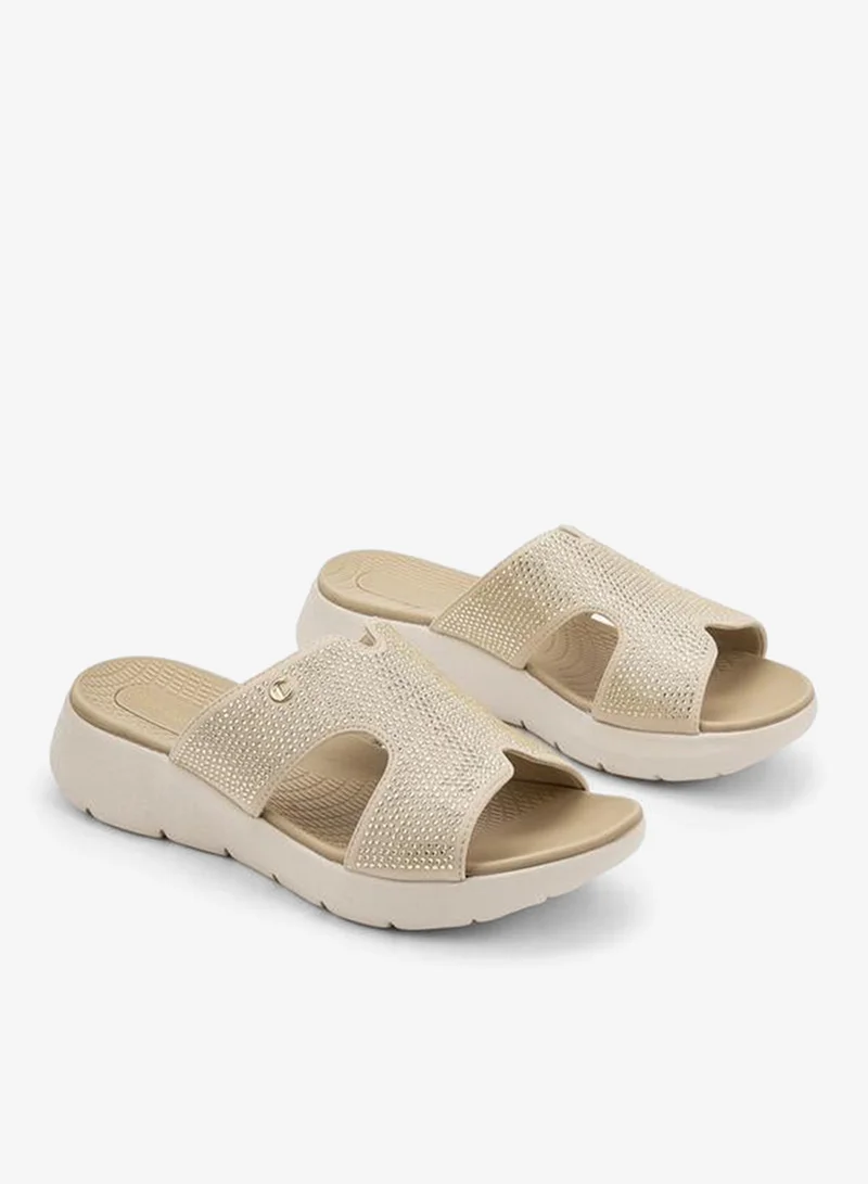 Le Confort BEIGE Women Embellished Slide Sandals Ramadan Collection for Women | Best Price UAE