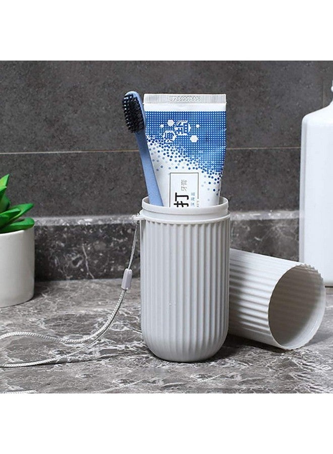 KBS Capsule Shape Travel Toothbrush Case Cover Holder Portable Toothbrush Storage Box Container Plastic Toothbrush Holder Bathroom Organizer Accessories Set(Pink-Blue-2) - Image 5