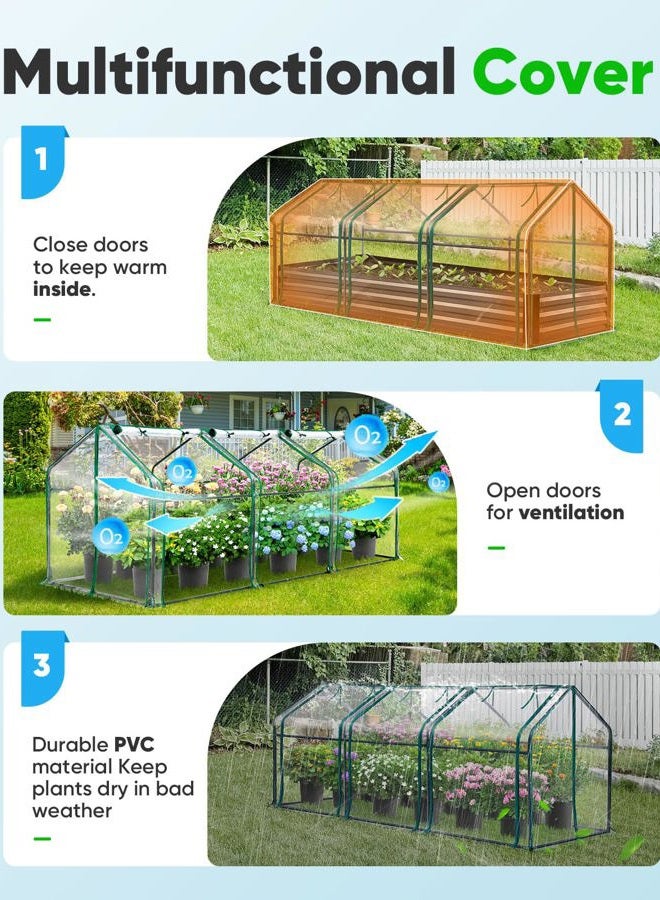 Quictent Portable Mini Cloche Greenhouse w/ Elevated Bottom, Reinforced High Light Transmission Waterproof UV-Resistant Hot House for Indoor Outdoor, w/ 50 T-Shaped Plant Tag, 95" x 36" x 36" (Clear) - Image 4