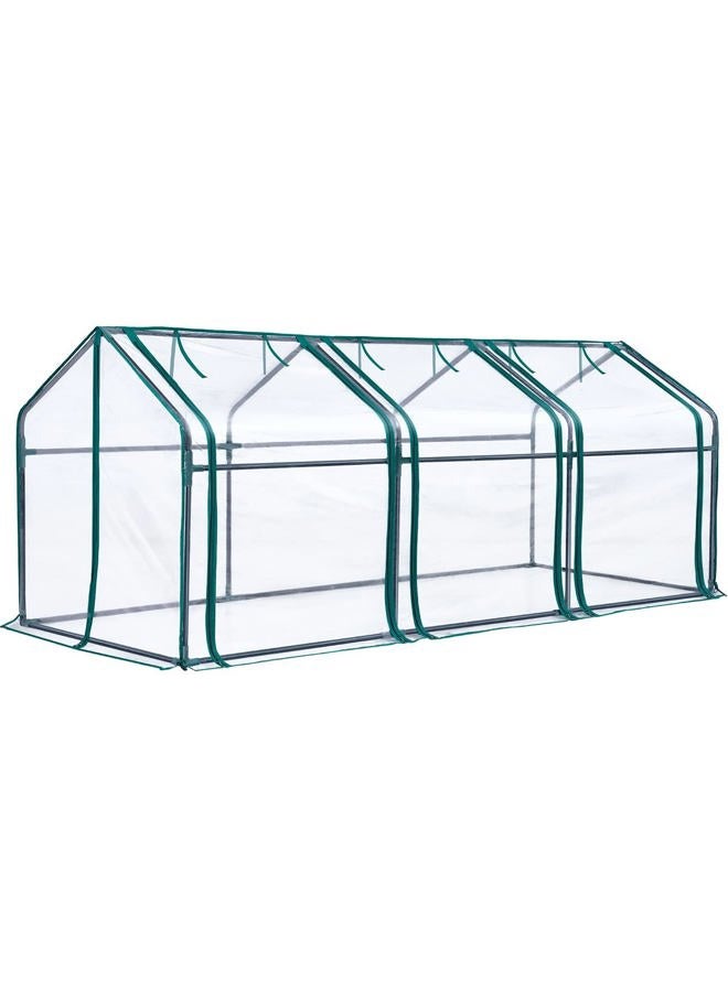Quictent Portable Mini Cloche Greenhouse w/ Elevated Bottom, Reinforced High Light Transmission Waterproof UV-Resistant Hot House for Indoor Outdoor, w/ 50 T-Shaped Plant Tag, 95" x 36" x 36" (Clear) - Image 1