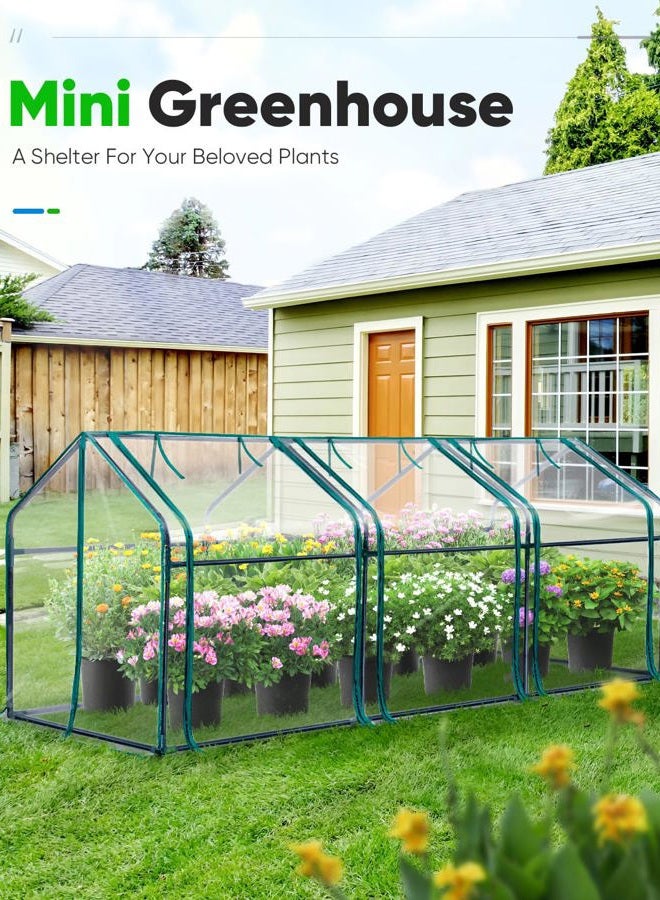 Quictent Portable Mini Cloche Greenhouse w/ Elevated Bottom, Reinforced High Light Transmission Waterproof UV-Resistant Hot House for Indoor Outdoor, w/ 50 T-Shaped Plant Tag, 95" x 36" x 36" (Clear) - Image 2
