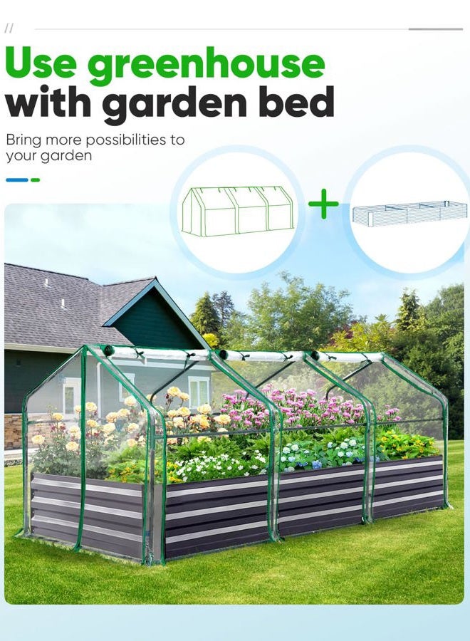 Quictent Portable Mini Cloche Greenhouse w/ Elevated Bottom, Reinforced High Light Transmission Waterproof UV-Resistant Hot House for Indoor Outdoor, w/ 50 T-Shaped Plant Tag, 95" x 36" x 36" (Clear) - Image 5