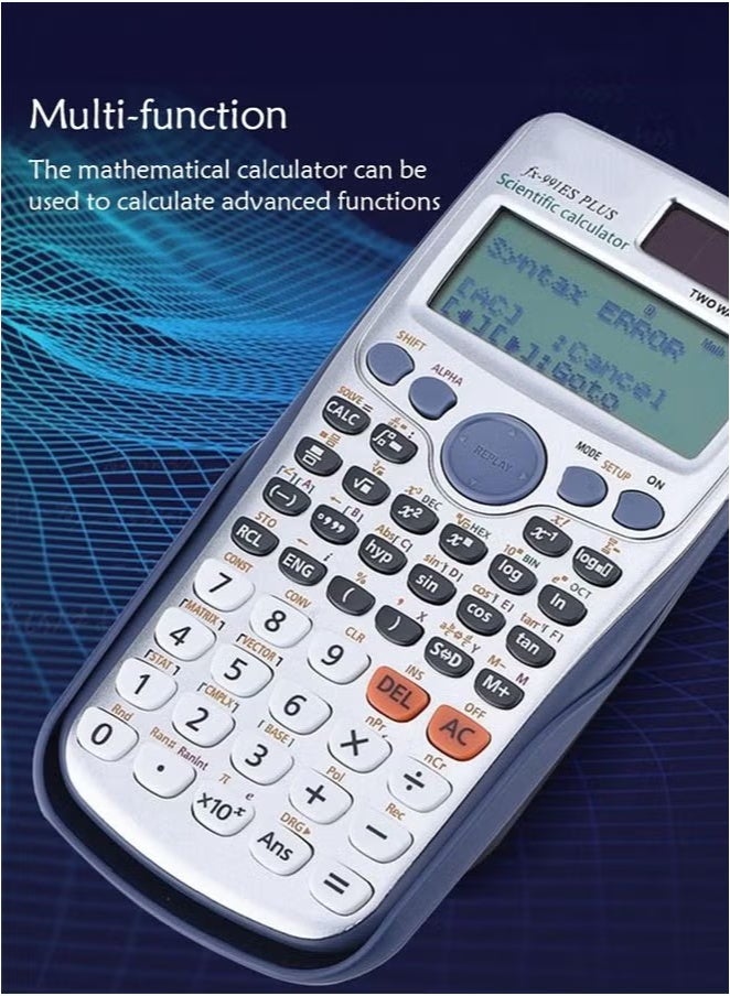 FX-991ES Plus حاسبة العلوم ، علوم الهندسة 10 + 2 رقم عرض النص حاسبة العلوم الشمسية ، الحاسبة مثالية لطلاب المدارس الثانوية والكليات في الحساب والجبر وغيرها من الكتب الدراسية للرياضيات