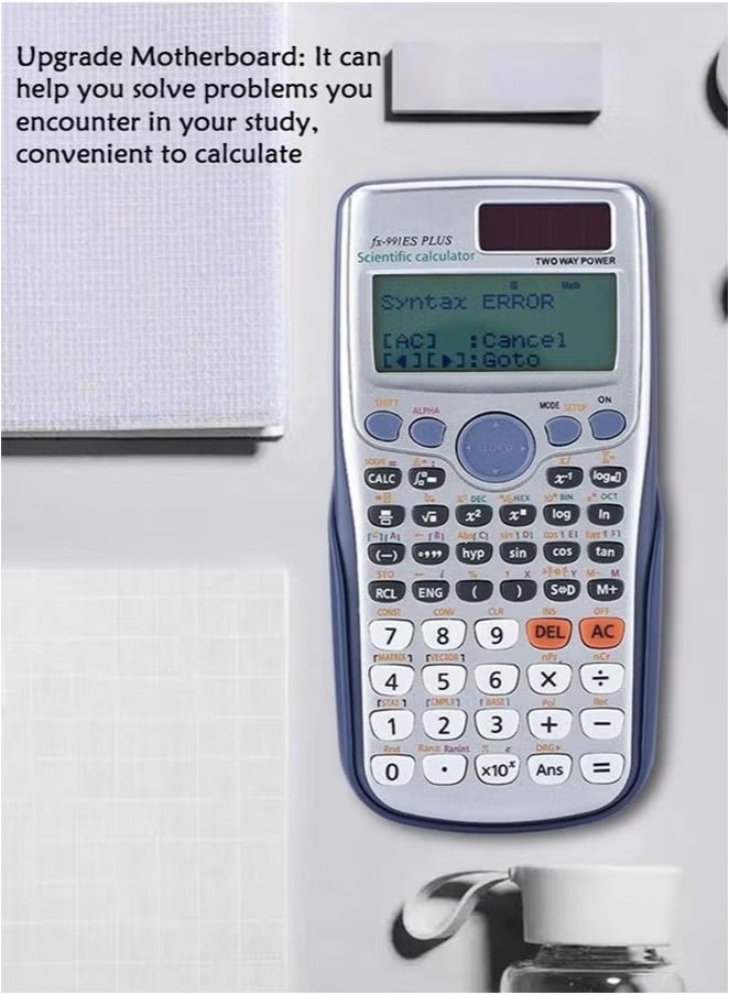 FX-991ES Plus حاسبة العلوم ، علوم الهندسة 10 + 2 رقم عرض النص حاسبة العلوم الشمسية ، الحاسبة مثالية لطلاب المدارس الثانوية والكليات في الحساب والجبر وغيرها من الكتب الدراسية للرياضيات