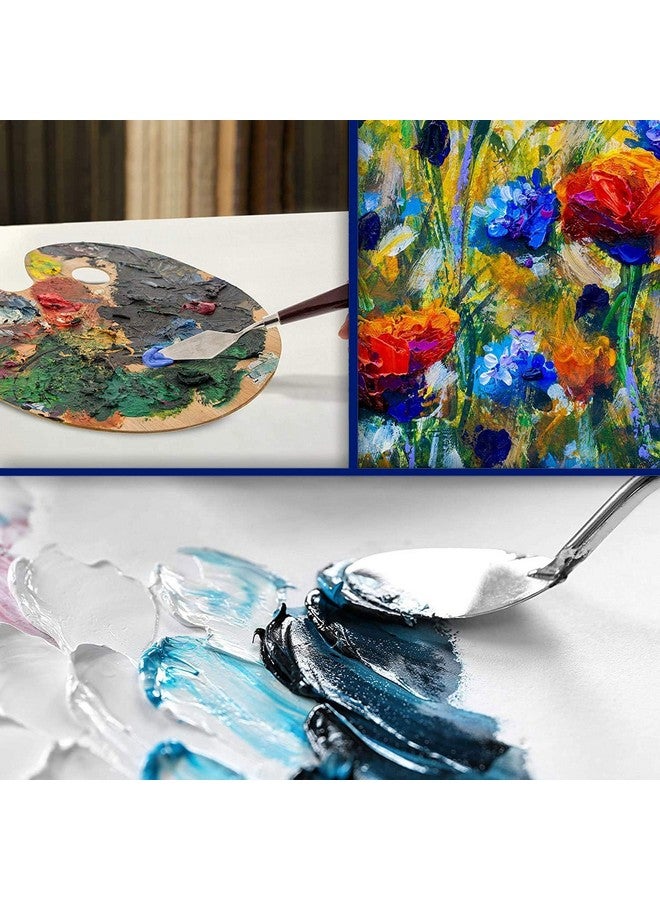 Eclet Palette Painting Knives - Set of 5 Various Sizes & Shapes, Stainless Steel Scraper Spatula with Polished Brown Handle for Artist Canvas Oil Paint Mixing Colour(B) - Image 2