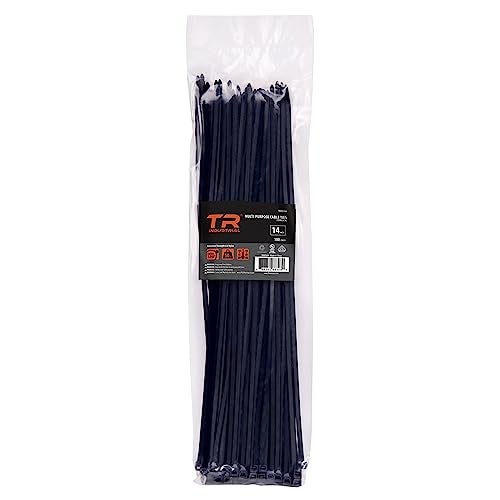 TR Industrial Multi-Purpose UV Resistant Black Cable Ties, 14 inches, 100 Pack - Image 1