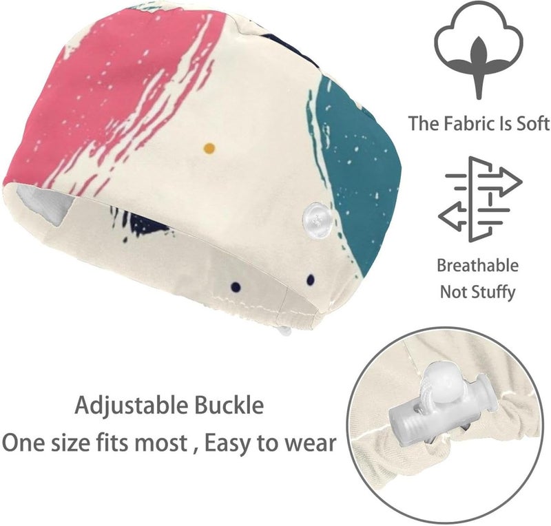 4 Pack Seamless Hearts Pattern (2) Printed Protective Caps, Breathable Lightweight Hygienic Comfort Fit Daily Use Head Covers - Image 3