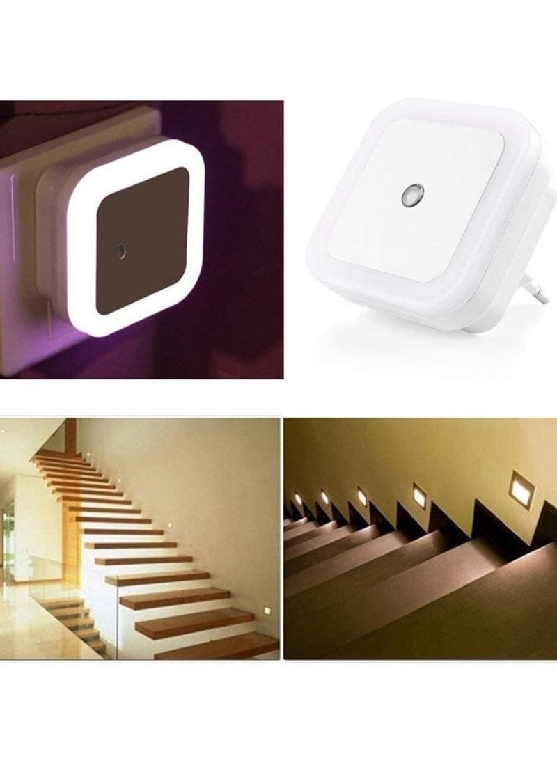 Generic Night Light with Plug-in Dimmable Bedroom Plug-in Type 0.5W LED with Smart Sensor Automatic Night On/Off 2-Pack White  - Image 1