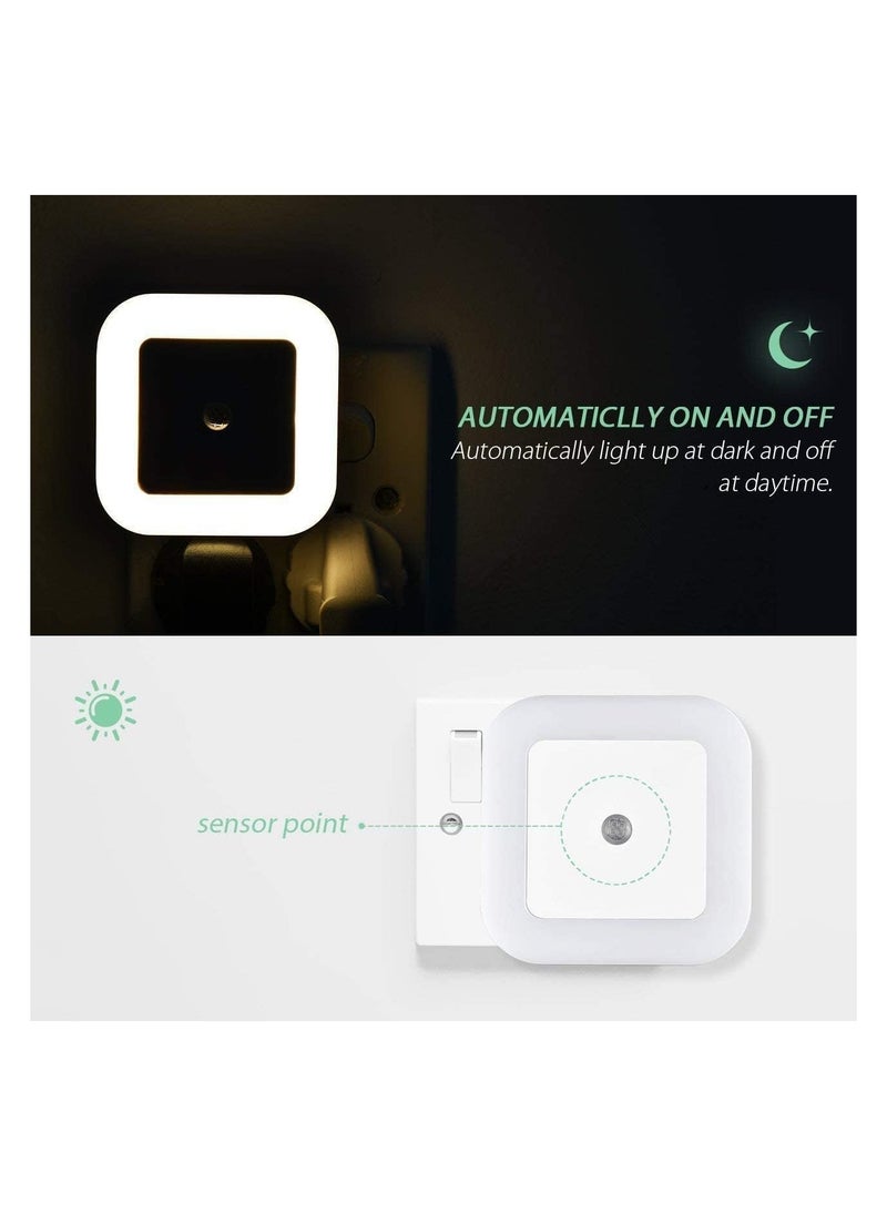 Generic Night Light with Plug-in Dimmable Bedroom Plug-in Type 0.5W LED with Smart Sensor Automatic Night On/Off 2-Pack White  - Image 2