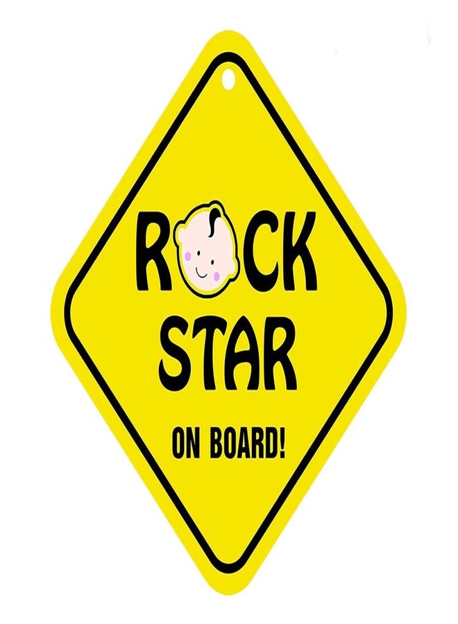 Fratelli Baby On Board -Weatherproof Car Safety Sign indicating a Baby/Infant/Caring Mother on Board-Adorable Design for Maximum Attention-Enhance Road Visibility & Safety-17X17 Cm Size (Rockstar) - Image 1