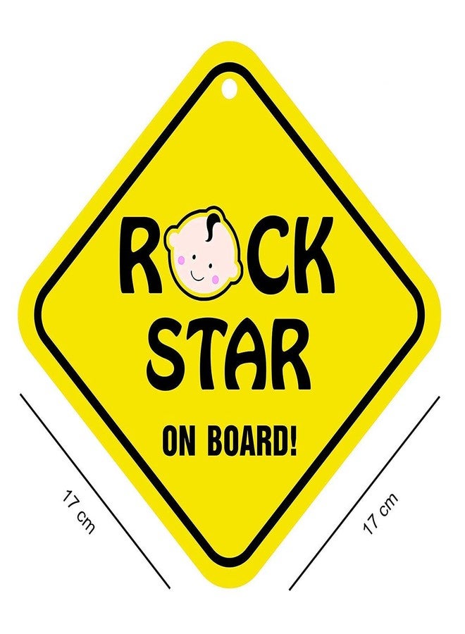 Fratelli Baby On Board -Weatherproof Car Safety Sign indicating a Baby/Infant/Caring Mother on Board-Adorable Design for Maximum Attention-Enhance Road Visibility & Safety-17X17 Cm Size (Rockstar) - Image 2