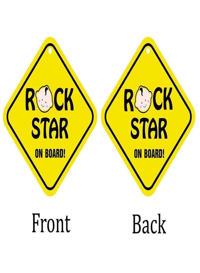 Fratelli Baby On Board -Weatherproof Car Safety Sign indicating a Baby/Infant/Caring Mother on Board-Adorable Design for Maximum Attention-Enhance Road Visibility & Safety-17X17 Cm Size (Rockstar) - Image 3