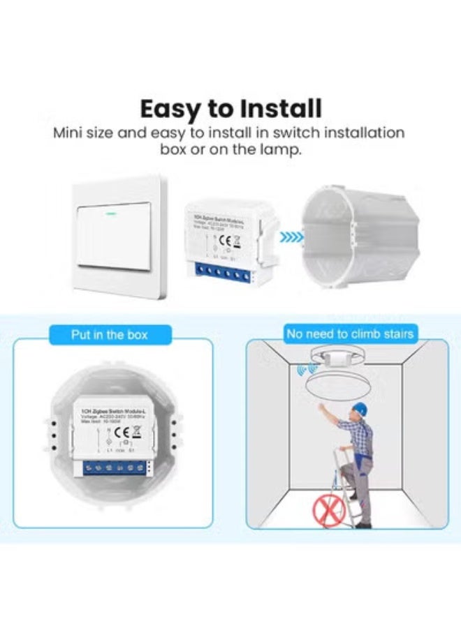 Tuya Smart Zigbee 1 Gang Light Mini Switch Works with Google Home - Image 2