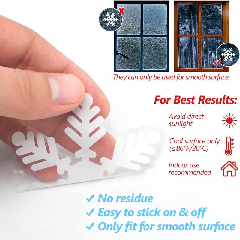 LUDILO 135Pcs Christmas Window Clings Snowflakes Window Decals Static Window Stickers for Christmas Decorations Windows Décor Ornaments Xmas Party Supplies Thanksgiving Party Décor - Image 5