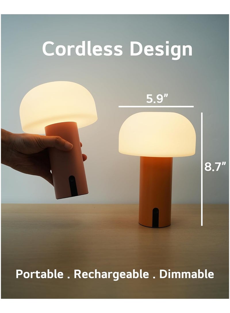 general Outdoor Mushroom Table Lamp Rechargeable, Cordless Lamps for Patio Waterproof, Portable Battery Operated Lamp with USB Charging, Touch Dimming Night Light for Home/Porch/Restaurant - Image 3