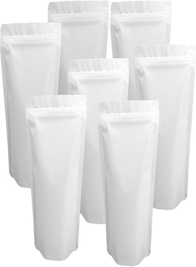 VELEXE Matte White Reusable Zip Lock Stand Up Pouches | Durable, Airtight, Multi-Purpose Kitchen Storage Pouch for Food & Snacks | 1 Piece of Each Size - 100 Grams, 500 Grams, 750 Grams & 1KG - Image 1