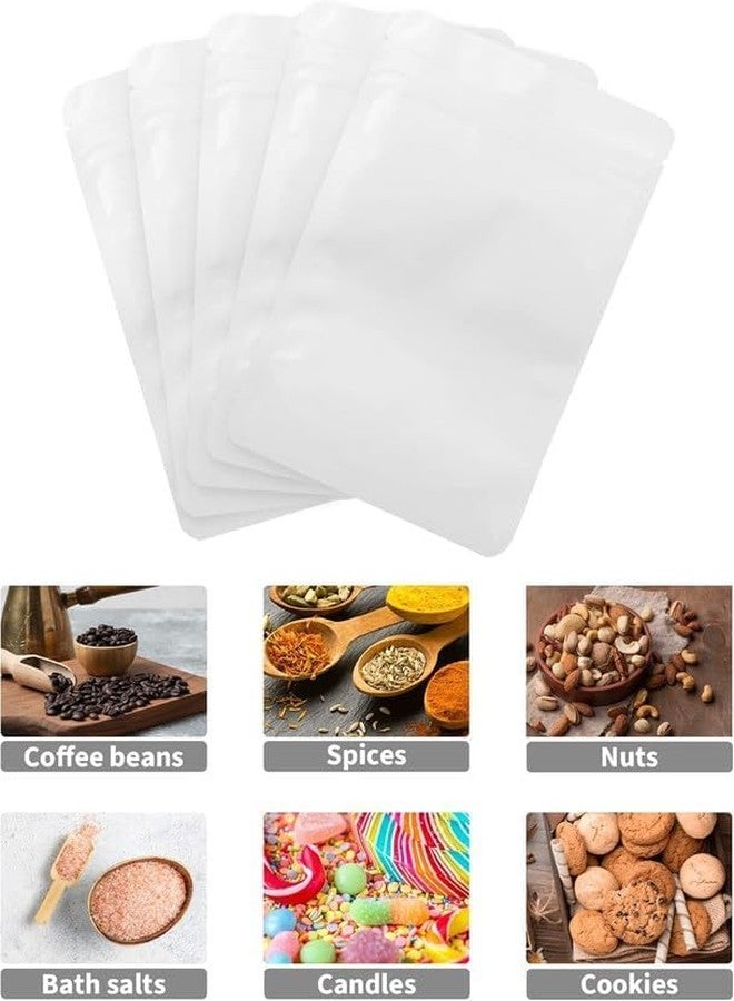 VELEXE Matte White Reusable Zip Lock Stand Up Pouches | Durable, Airtight, Multi-Purpose Kitchen Storage Pouch for Food & Snacks | 1 Piece of Each Size - 100 Grams, 500 Grams, 750 Grams & 1KG - Image 4
